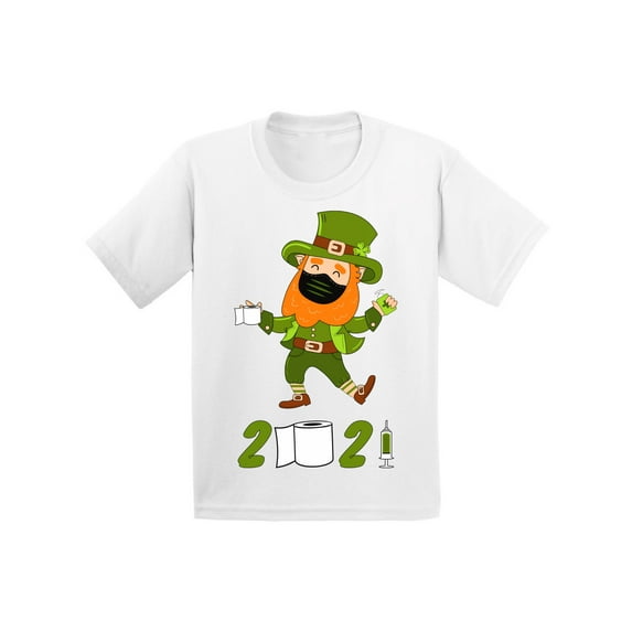 Saint Patrick's 2021 T-Shirt for Youth Pattys Party Outfit Humorous Irish Tee 4-18 Years Old Kids Girls Boys