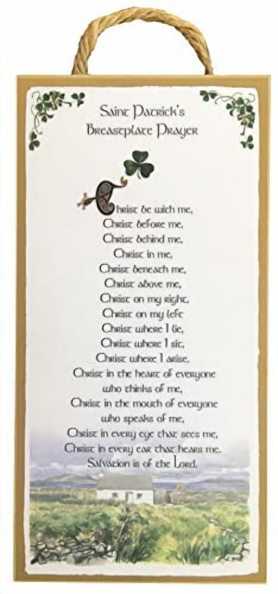 Saint Patrick's Breastplate Prayer - Irish Blessing - 5x10 Inch Hanging ...