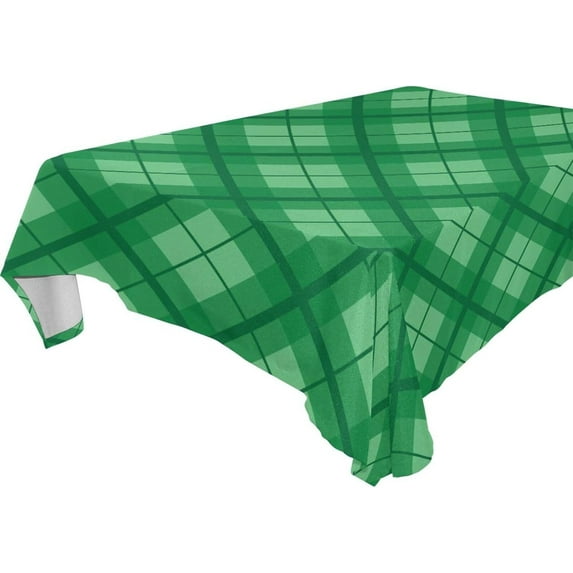 Saint Patrick's Checkered Tablecloth Rectangle Colorful Table Cloth Large Square Table Cover for Dining Kitchen Party 54"x72" Decor Gift