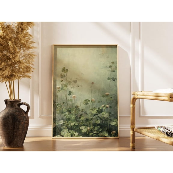 Saint Patrick's Clovers Botanical Print Vintage Irish Wall Art Minimalist St Patricks Decor 16x24 UNFRAMED