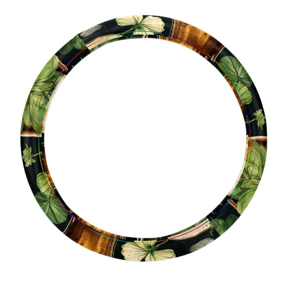 Saint Patrick's Day 14.5 Inch Printing PVC Leather Auto Accessories Steering Wheel Covers Car Wheel Covers Steering Wheel Cover