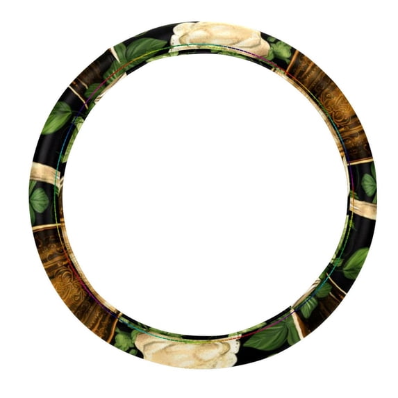 Saint Patrick's Day 14.5 Inch Printing PVC Leather Car Wheel Cover Steering Wheel Covers Auto Accessories