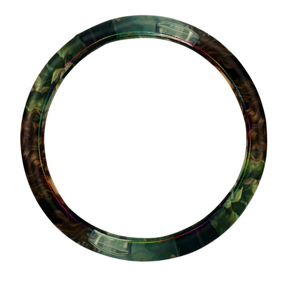 Saint Patrick's Day 14.5 Inch Printing PVC Leather Car Wheel Cover Steering Wheel Covers Auto Accessories