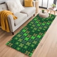 thumbnail image 1 of Saint Patrick's Day 2'x6' Runner Rugs for Hallway Kitchen Bedside Non Slip Washable, Country Green Plaid Shamrock Clovers Entryway Rug Runners with Rubber Backing, Long Carpet Runner for Laundry Room, 1 of 8