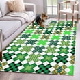 thumbnail image 1 of Saint Patrick's Day Area Rug 4'x6', Green Plaid Clovers Geometric Washable Non-Slip Rugs, Low Pile Large Carpet for Living Room Bedroom Dining Room Kitchen Office Indoor Mat, 1 of 9