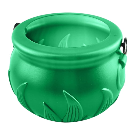 Saint Patrick's Day Candy Bucket, Flame-Design Festival Decor Jar, Green Themed Party Decoration for Holiday Display, 10.2 Inch