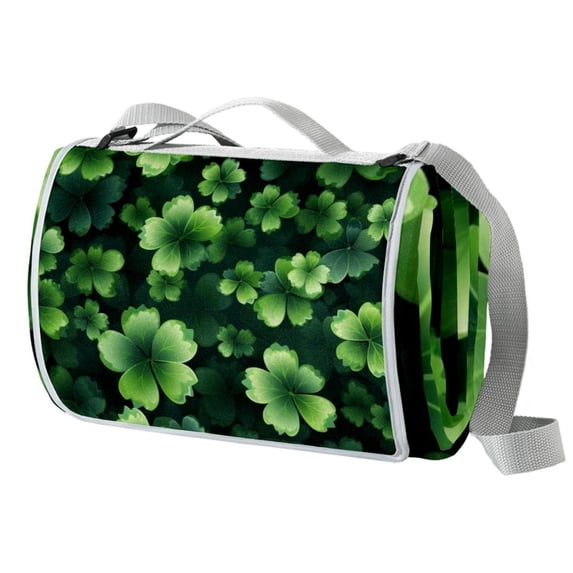 Saint Patrick's Day Canvas Picnic Mat - Waterproof Outdoor Blanket - Large Portable Mats with Travel Bag for Picnics and Family Gatherings - Foldable, Easy to Clean, and Durable Design