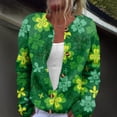 thumbnail image 1 of Saint Patrick's Day Cardigans for Women Trendy Shamrock Pattern Long Sleeve Button Down Cardigan St. Patrick's Day Y2k Open Front Knitted Shirt Top, 1 of 5