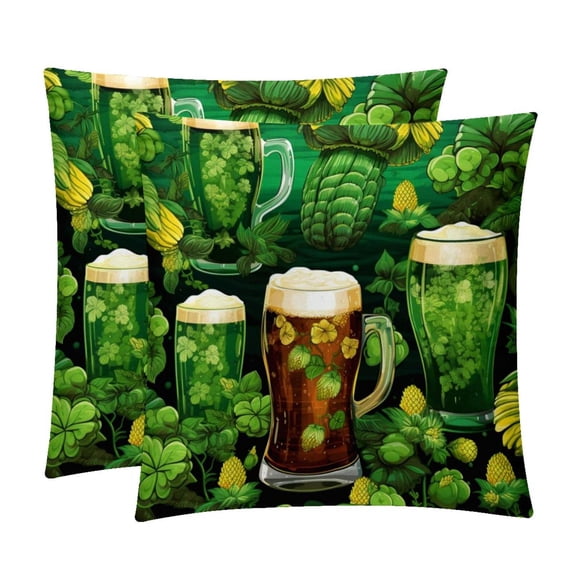 Saint Patrick's Day Chair Pillow Covers Set of 2 Throw Pillow Decorative Pillows Velvet with Unique Patterns for Various Occasions - Available in 16x16, 18x18, and 20x20 Inches