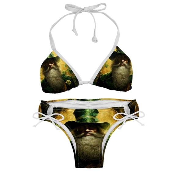 Saint Patrick's Day Chic One-Piece Swimsuits Bikini Set: Detachable Sponge, Adjustable Strap, Two-Pack, for Pools and Beaches