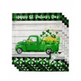 thumbnail image 1 of Saint Patrick's Day Cloth Napkins Set of 4 Reusable Dinner Napkins, Spring Green Grass Truck Gray Wood Plaid Cocktail Napkin Washable Table Napkins for Wedding/Holiday Party/Baby Shower 20"x20", 1 of 7