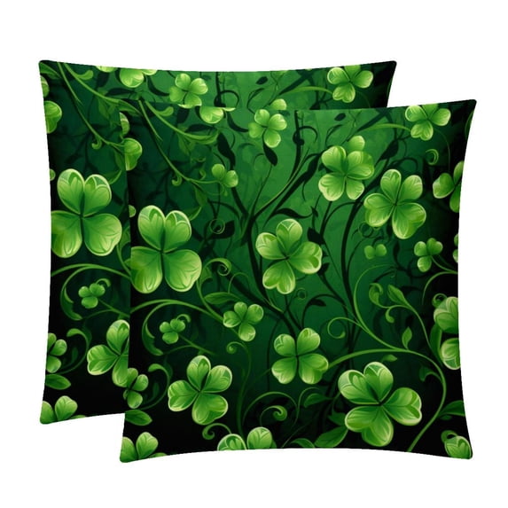 Saint Patrick's Day Covers - Set of 2 Throw Pillow Covers with Unique Patterns for Living Room Decor - Available in 16x16, 18x18, and 20x20 Inches Throw Pillows for All Occasions