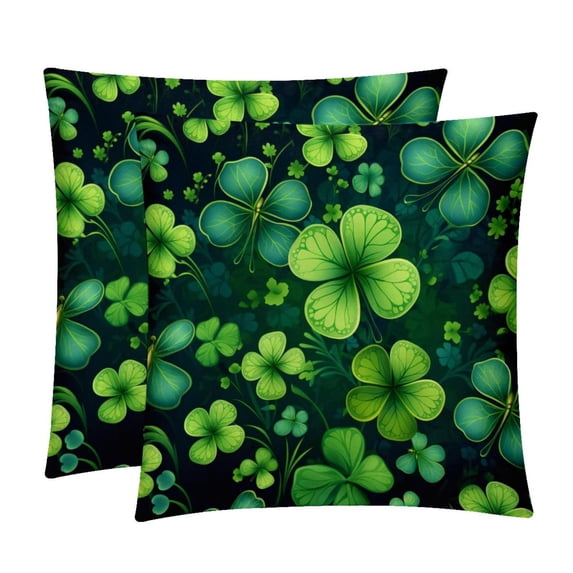 Saint Patrick's Day Covers with Unique Patterns, Set of 2 Decorative Throw Pillow Inserts for Sofa Bed Couch, 16x16/18x18/20x20 Inches, Ideal for Home Decor and Gifting