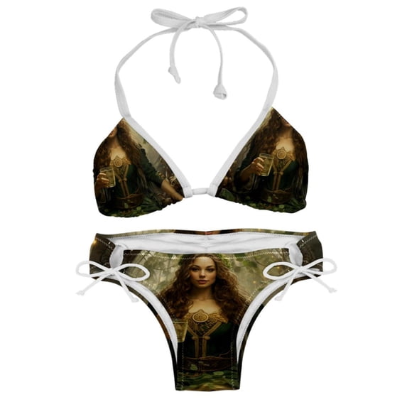 Saint Patrick's Day Detachable Sponge Adjustable Strap Bikini Set Swimsuit 2-Pack - Beach Pool Swimwear