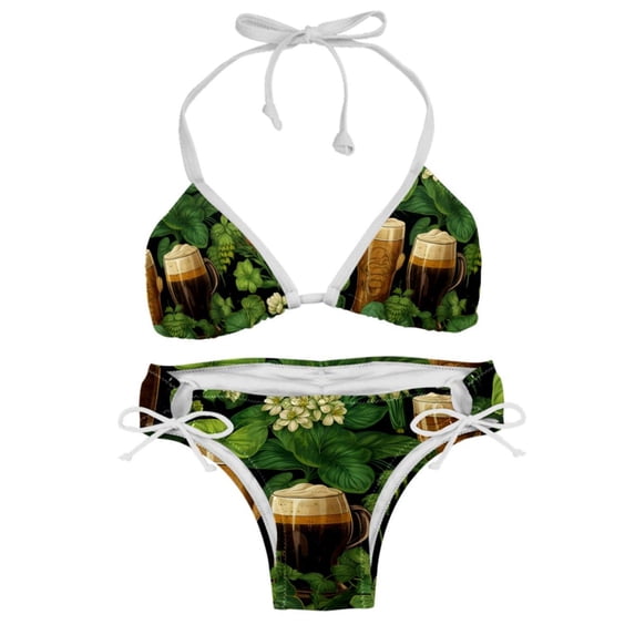 Saint Patrick's Day Detachable Sponge Adjustable Strap Bikini Set Two-Pack Beachwear Scene Swimsuit