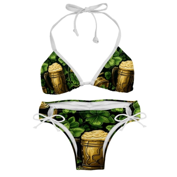 Saint Patrick's Day Detachable Sponge, Adjustable Strap, Bikini Set Two-Pack Swim Suit – Beach, Pool, Vacation