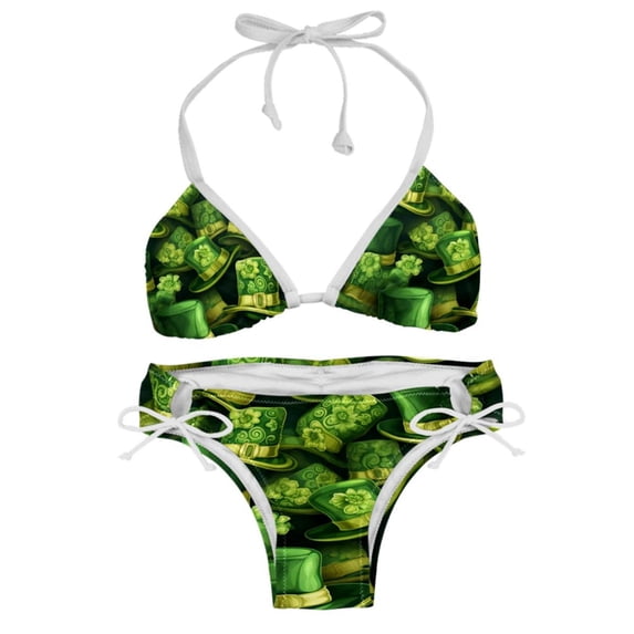 Saint Patrick's Day Detachable Sponge Adjustable Strap Bikini Set Two-Pack Swim Suit Swimsuits Bikini