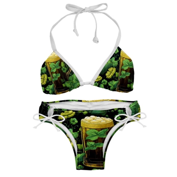 Saint Patrick's Day Detachable Sponge Adjustable Strap Bikini Set - Two-Pack Swim Wear One-Piece Swimsuits