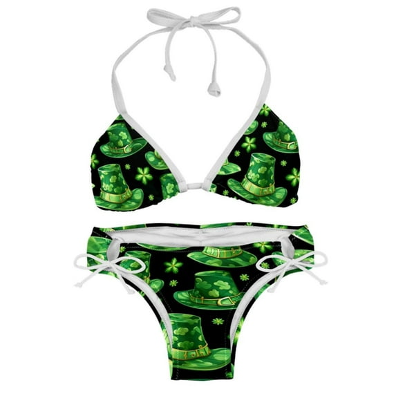 Saint Patrick's Day Detachable Sponge Adjustable Strap Bikini Set Two-Pack Swimsuit Swim Suits Swim Wear