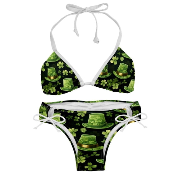 Saint Patrick's Day Detachable Sponge Adjustable Strap Bikini Set Two-Pack Swimsuits for Women