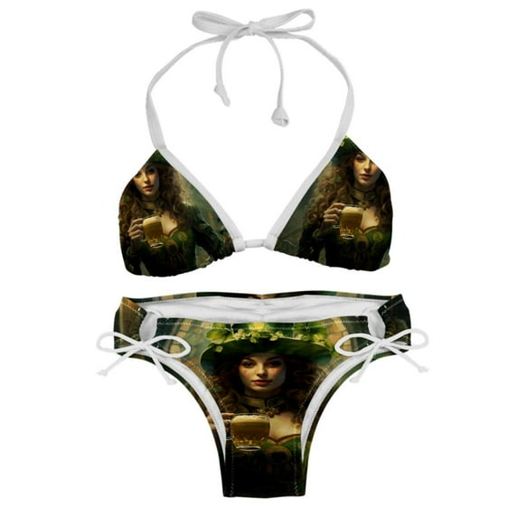 Saint Patrick's Day Detachable Sponge Adjustable Strap Bikini Set - Two-Pack - Versatile Swimwear for All Occasions!