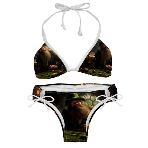 Saint Patrick's Day Detachable Sponge Adjustable Strap Bikini Set - Two-Pack - Versatile Swimwear for All Occasions!