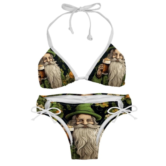 Saint Patrick's Day Detachable Sponge Adjustable Strap Bikini Set - Two-Pack for Beach and Pool Swimwear