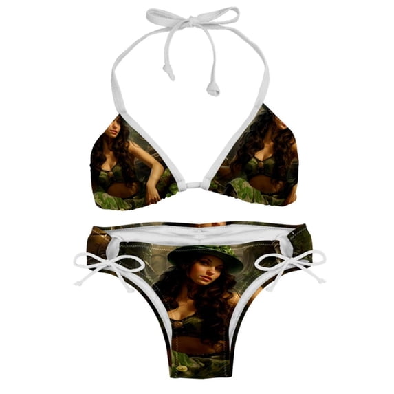 Saint Patrick's Day Detachable Sponge Adjustable Strap One-Piece Swimsuit Set - Two-Pack, Beach & Pool Ready