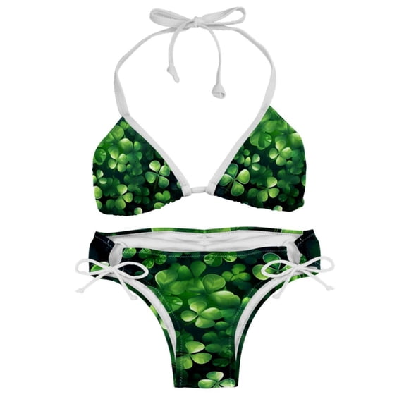 Saint Patrick's Day Detachable Sponge Adjustable Strap Swimsuit Set - 2 Pack for Beach & Pool Parties