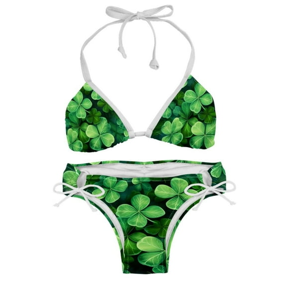 Saint Patrick's Day Detachable Sponge Adjustable Strap Swimsuit Set - 2 Pack for Beach & Pool Parties