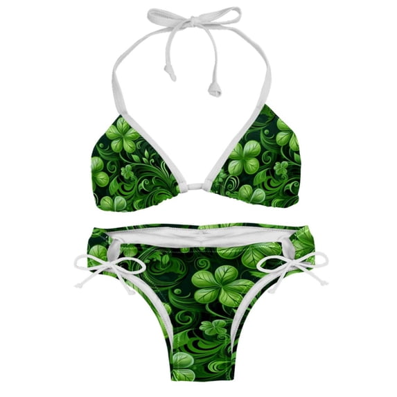 Saint Patrick's Day Detachable Sponge Bikini Set | Adjustable Strap One-Piece Swimsuits, Two-Pack