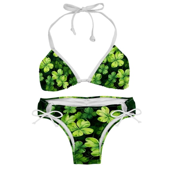 Saint Patrick's Day Detachable Sponge Bikini Set | Adjustable Strap One-Piece Swimsuits, Two-Pack
