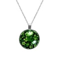 thumbnail image 1 of Saint Patrick's Day Elegant Glass Circular Pendant Women's Necklace, 1 of 5