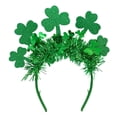 thumbnail image 1 of Saint Patrick's Day Headband, Clover Leaf Bopper Green Glittery Hair Accessory, One Size Fits Most, 1 of 6
