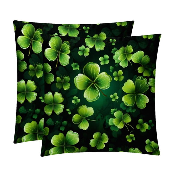 Saint Patrick's Day Inserts with Chair Pillow Covers - Set of 2, Unique Patterns, Various Sizes 16x16, 18x18, 20x20 Inches for Home Decor and Special Occasions