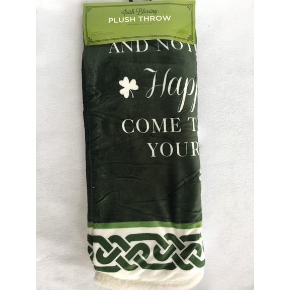 Saint Patricks Day Irish Blessing Plush Sherpa Throw Blanket