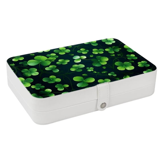 Saint Patrick's Day Jewelry Boxes PU Leather Necklace Holder Travel Organizer with Removable Compartment Portable