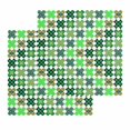 thumbnail image 1 of Saint Patrick's Day Kitchen Dish Towels for Drying Dishes Set of 2, Green Plaid Clovers Geometric Waffle Weave Microfiber Hand Tea Bathroom Towels Quick Dry & Absorbent Towel 12x12, 1 of 7
