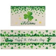 thumbnail image 1 of Saint Patrick''s Day Kitchen Mats Set of 2 St. Patrick''s Day Kitchen Rugs Irish Shamrock St Patrick Theme Pattern Kitchen Mats Sets Lucky Green Shamrocks Floor Mat for Kitchen Standing Desk (Clover), 1 of 6