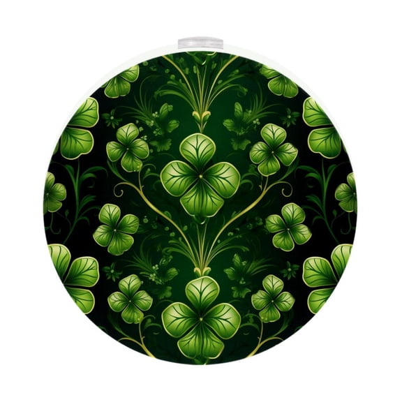 Saint Patrick's Day LED Round Night Light - 2PCS, Dimmable Plug-in Nightlight with Sensor, Energy Efficient and Modern Decorative Lamp with Soft Glow for Bedroom, Nursery