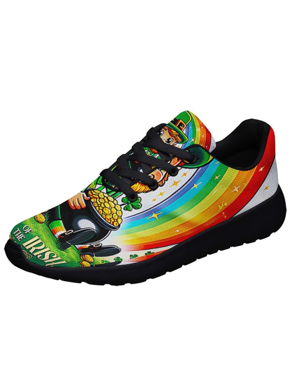 Saint Patrick's Day Leprechaun Luck of the Irish Shoes Sneakers Black Size 11