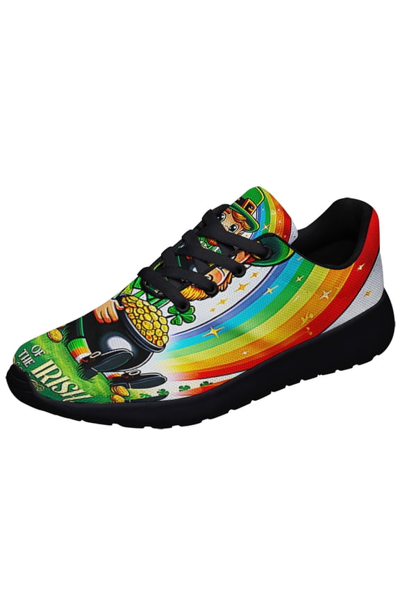 Saint Patrick's Day Leprechaun Luck of the Irish Shoes Sneakers Black Size 4