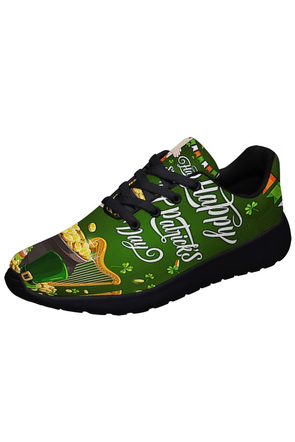 Saint Patrick's Day Leprechaun Shoes Sneakers Black Size 3.5