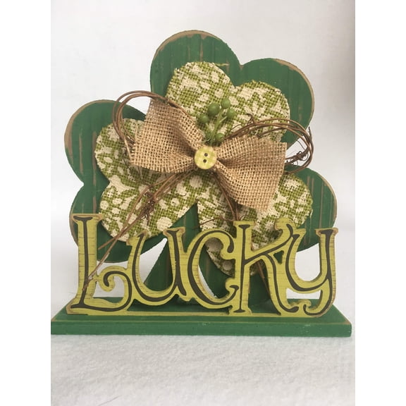 Saint Patrick's Day Lucky Shamrock Block Sitter