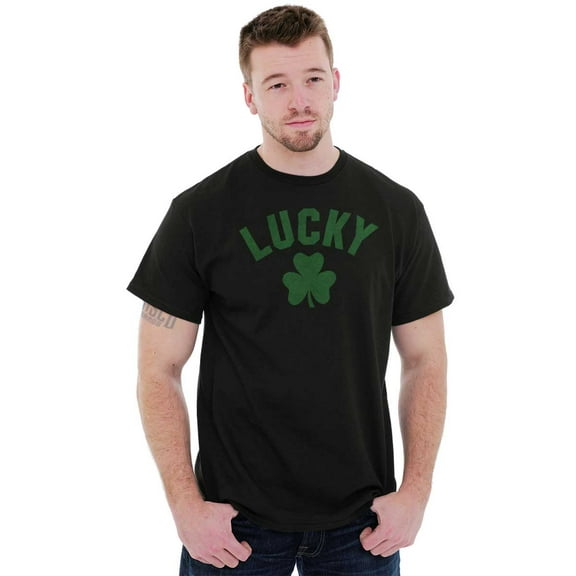 Saint Patrick's Day Lucky Shamrocks Men's Graphic T Shirt Tees Brisco Brands S