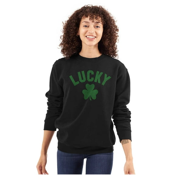 Saint Patrick's Day Lucky Shamrocks Sweatshirt for Men or Women Brisco Brands L