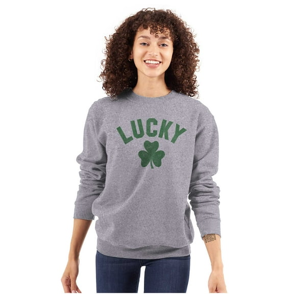 Saint Patrick's Day Lucky Shamrocks Sweatshirt for Men or Women Brisco Brands S