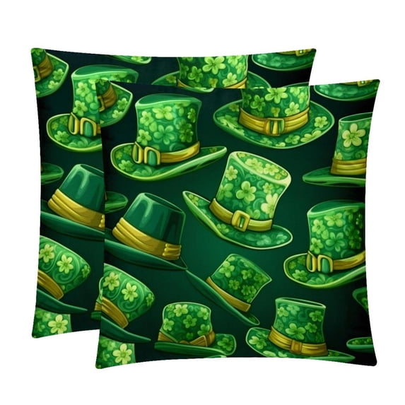 Saint Patrick's Day Luxurious Velvet Throw Pillow Inserts with Unique Patterns - Set of 2 Chair Pillow Covers - Available in 16x16, 18x18, 20x20 Inches for All Occasions