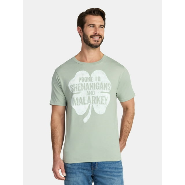 Saint Patrick's Day Men's 4 Leafy Malarkey Graphic Tee by Way to Celebrate, Sizes XS-5XL