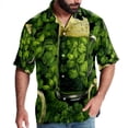 thumbnail image 1 of Saint Patrick's Day Men's Button Down Hawaiian Poplin Shirt Summer Beach Printed Casual Short Sleeve Unisex Shirts, 1 of 6